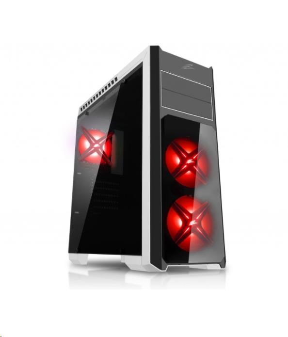 EVOLVEO Ray 4 CR, case ATX, 3 x 120 mm PWM ventilátor, průhledná bočnice, černá CAER4CR