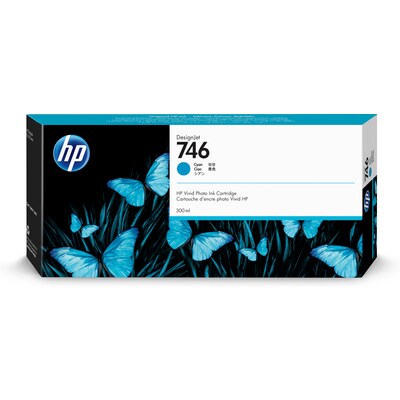 HP 746 300-ml Cyan Ink Cartridge P2V80A