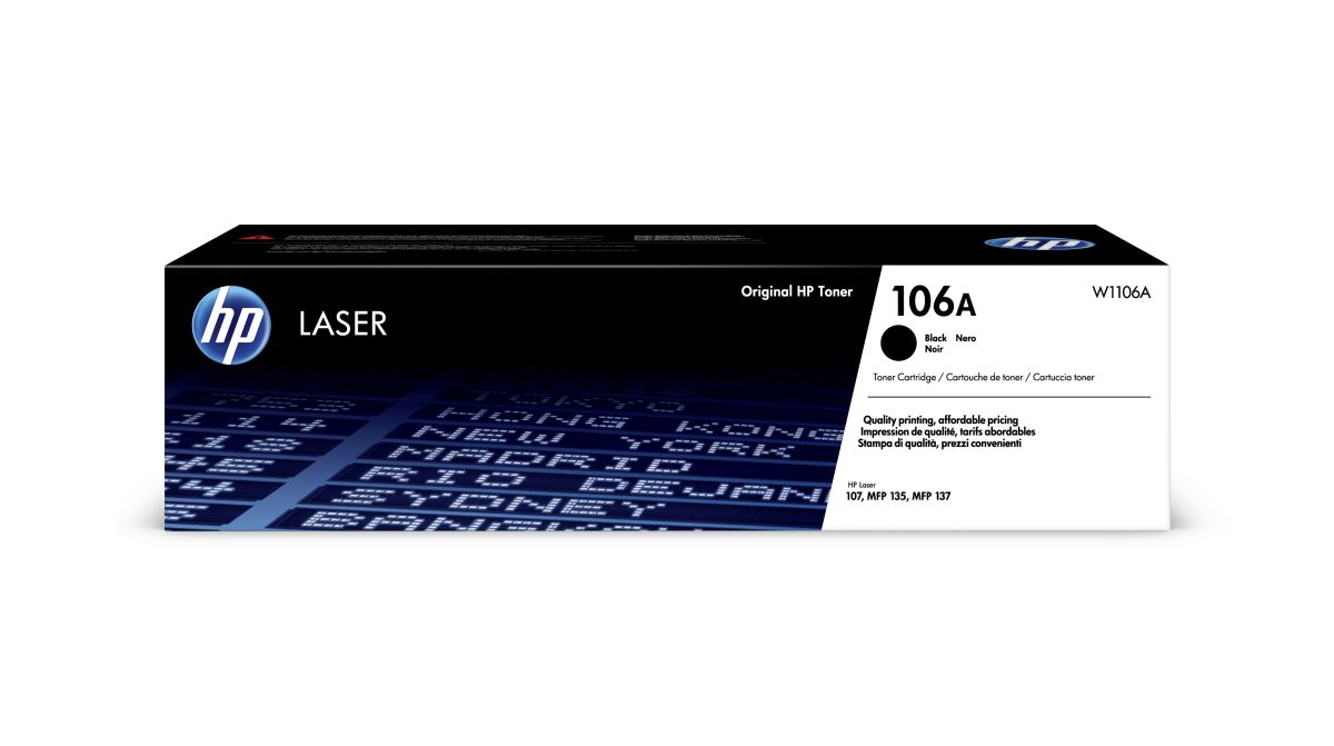 HP 106A Black Original Laser Toner Cartridge (1,000 pages)