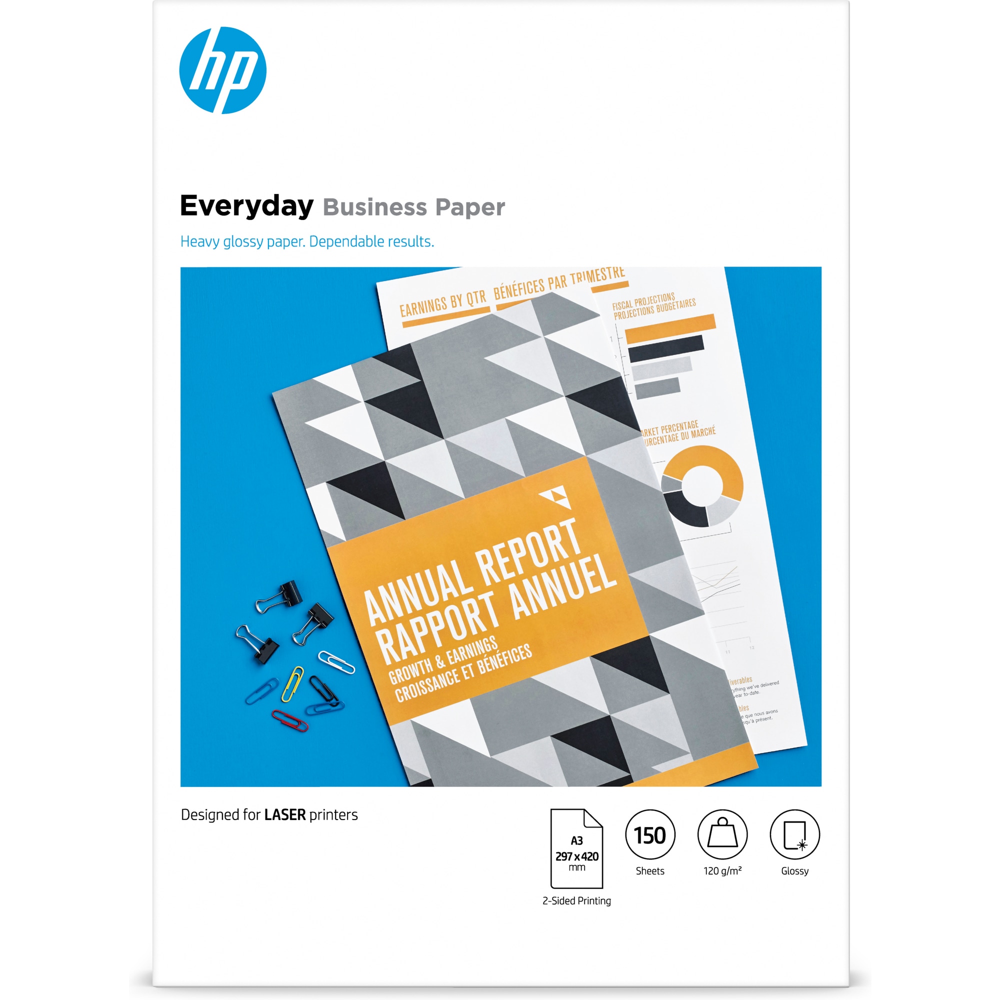 HP e-day Gls LJ A3 120g 150sh FSC Paper 7MV81A