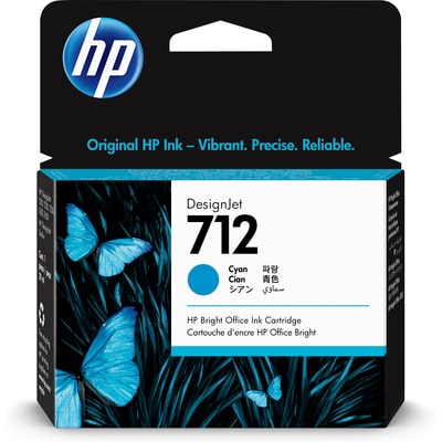 HP 712 29-ml Cyan DesignJet Ink Cartridge 3ED67A