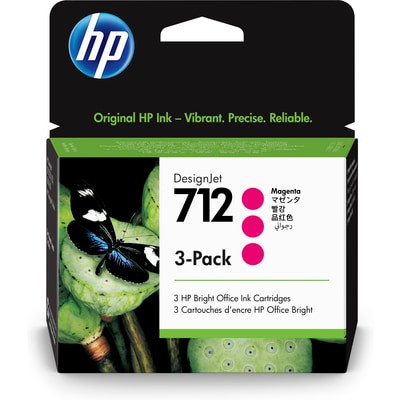 HP 712 3-Pack 29-ml Magenta DesignJet Ink Cartridge 3ED78A