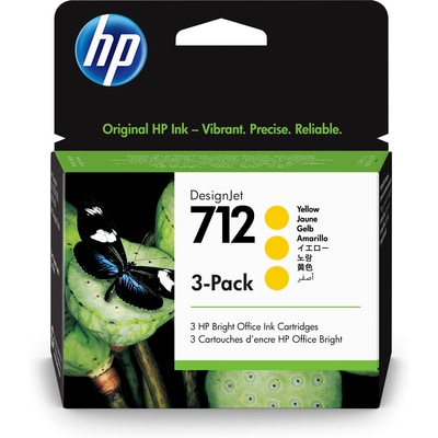 HP 712 3-Pack 29-ml Yellow DesignJet Ink Cartridge 3ED79A