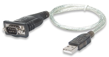 MANHATTAN převodník z USB na sériový port (USB AM / DB9M, RS232), blistr (205146)