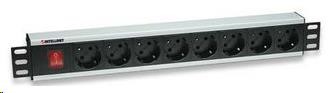 Intellinet 19" Rackmount 8-Way Power Strip - German Type, rozvodný panel, 8x DE zásuvka, 3m kabel (207157)