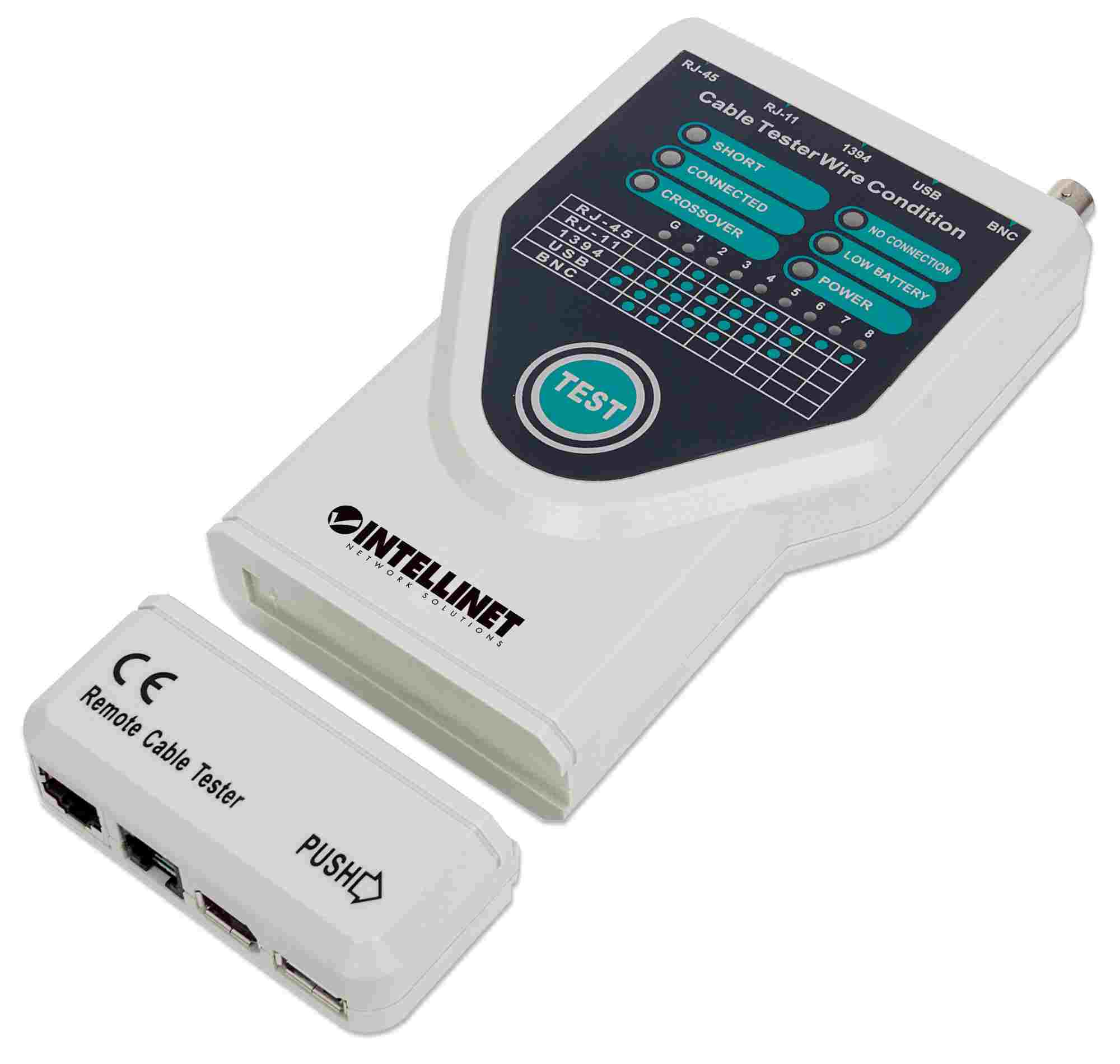 Intellinet Cable Tester, 5-in-1, RJ45, RJ11, USB, Firewire, BNC (780094)