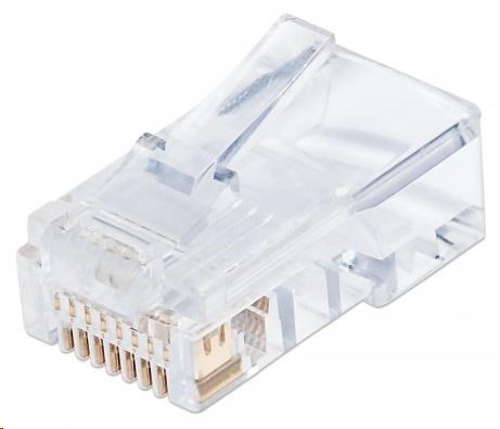 Intellinet konektor RJ45, Cat5e, UTP, 50µ, drát i lanko, 100 ks v nádobě (790512)