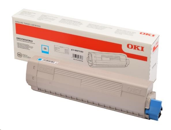 OKI Cyan toner do C823/C833/C843 (7 500 stránek) (46471103)