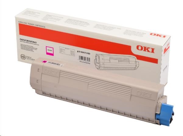 OKI Magenta toner do C823/C833/C843 (7 500 stránek) (46471102)