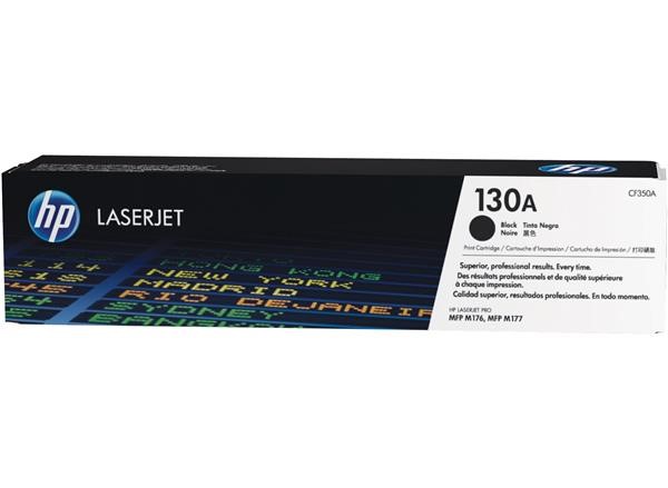 HP 130A Black LJ Toner Cart, CF350A (1,300 pages)