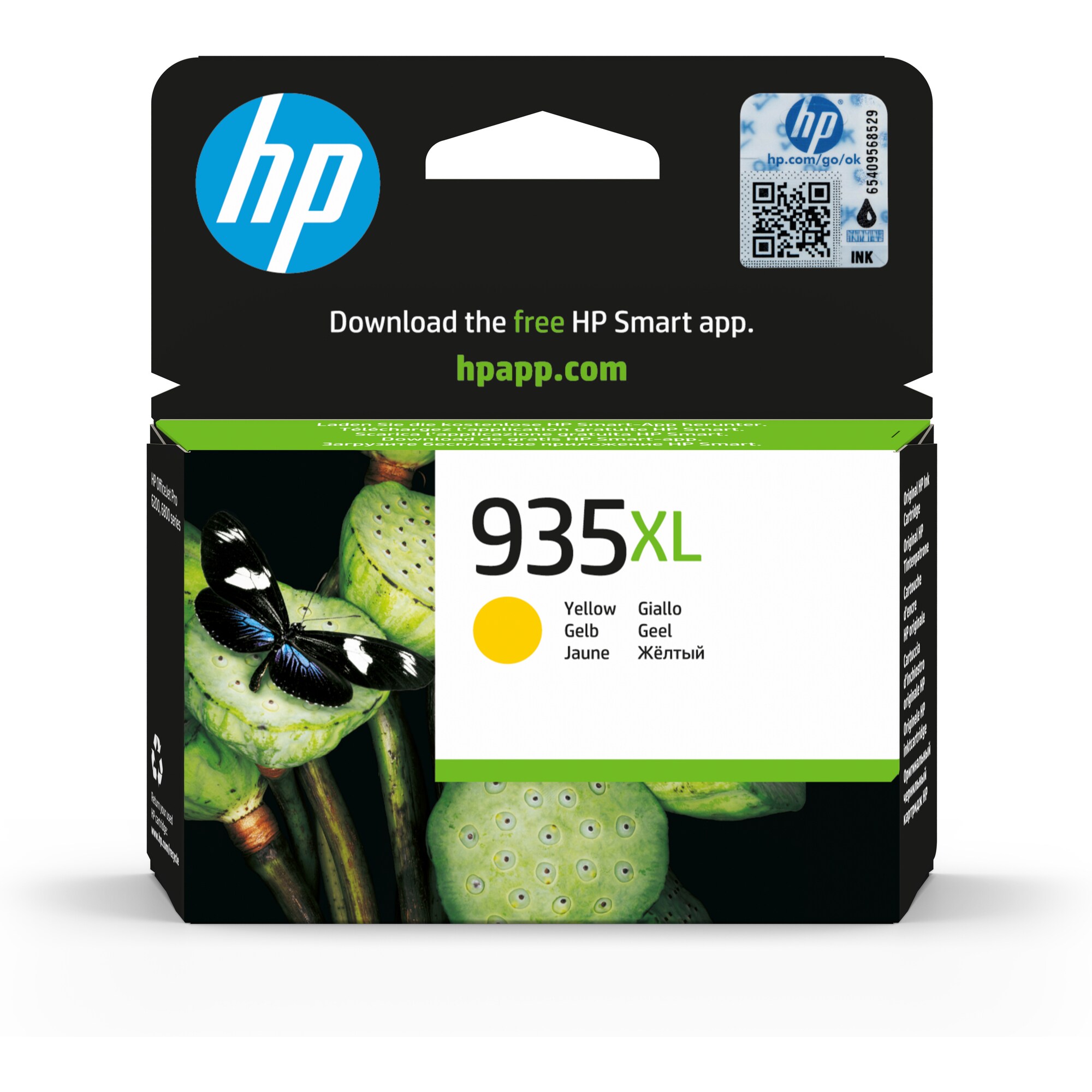 HP 935XL Yellow Ink Cartridge, 825str, C2P26AE (C2P26AE#BGY)