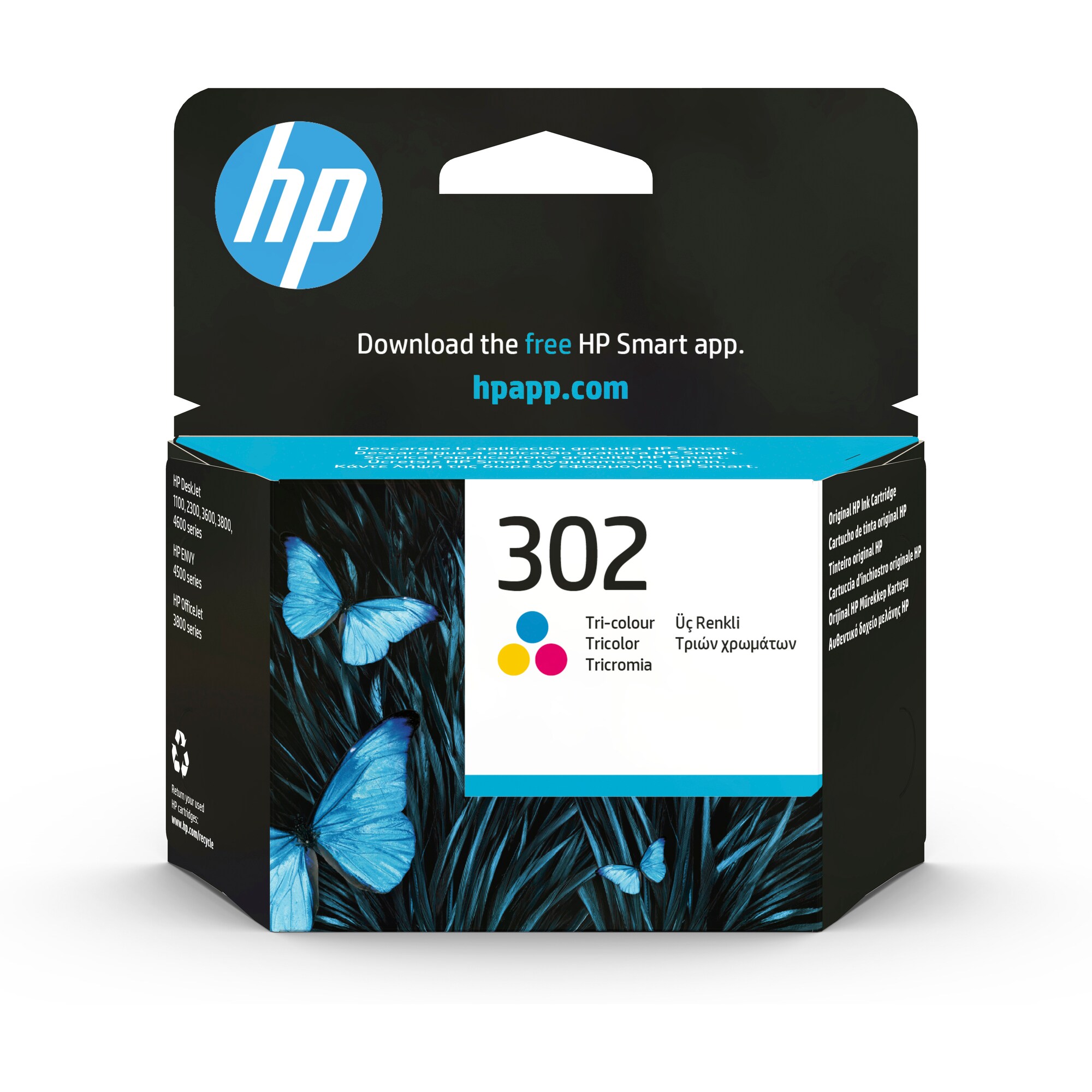 HP 302 Tri-color Original Ink Cartridge, , F6U65AE (F6U65AE#BA3)