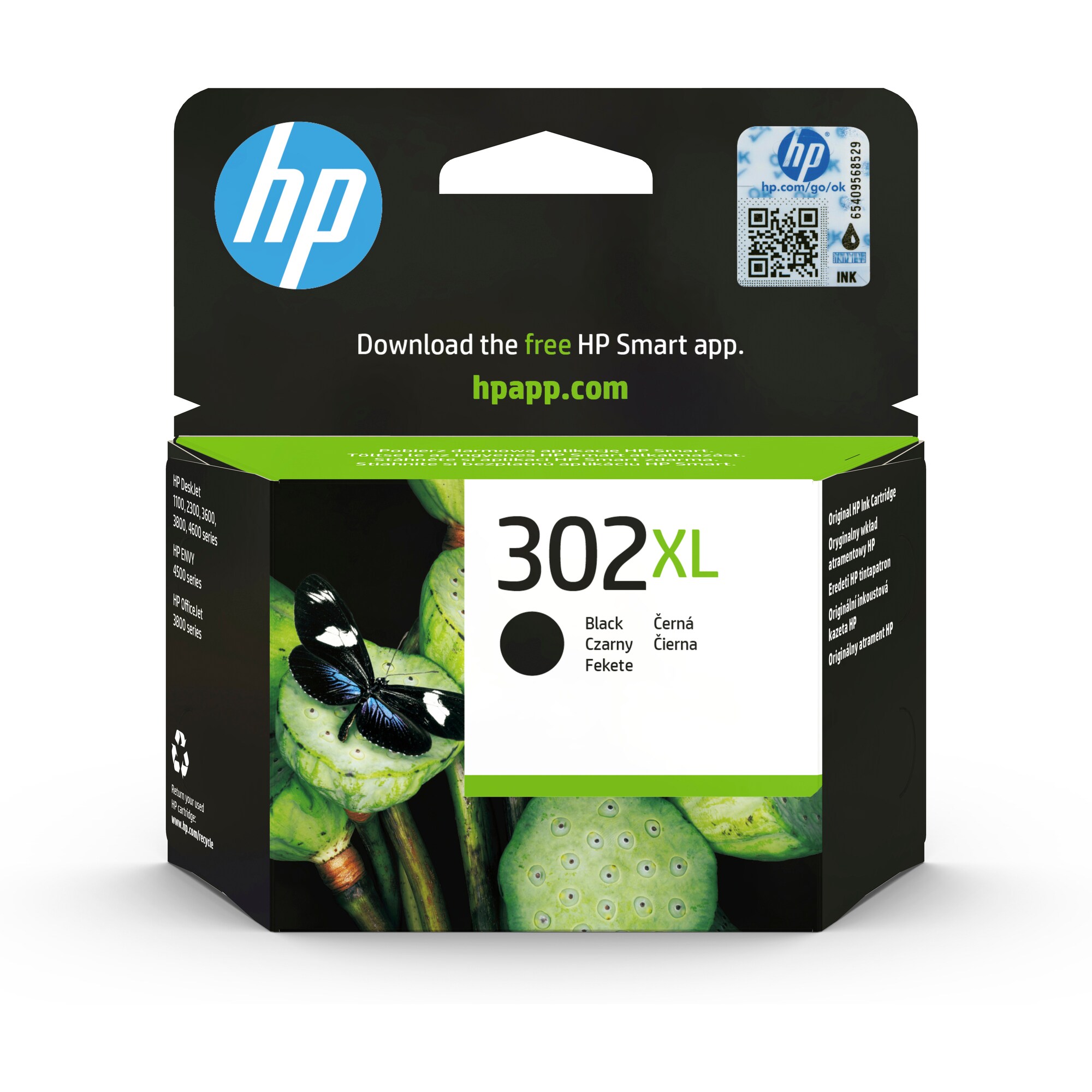 HP 302XL High Yield Black Original Ink Cartridge, , F6U68AE (F6U68AE#BA3)