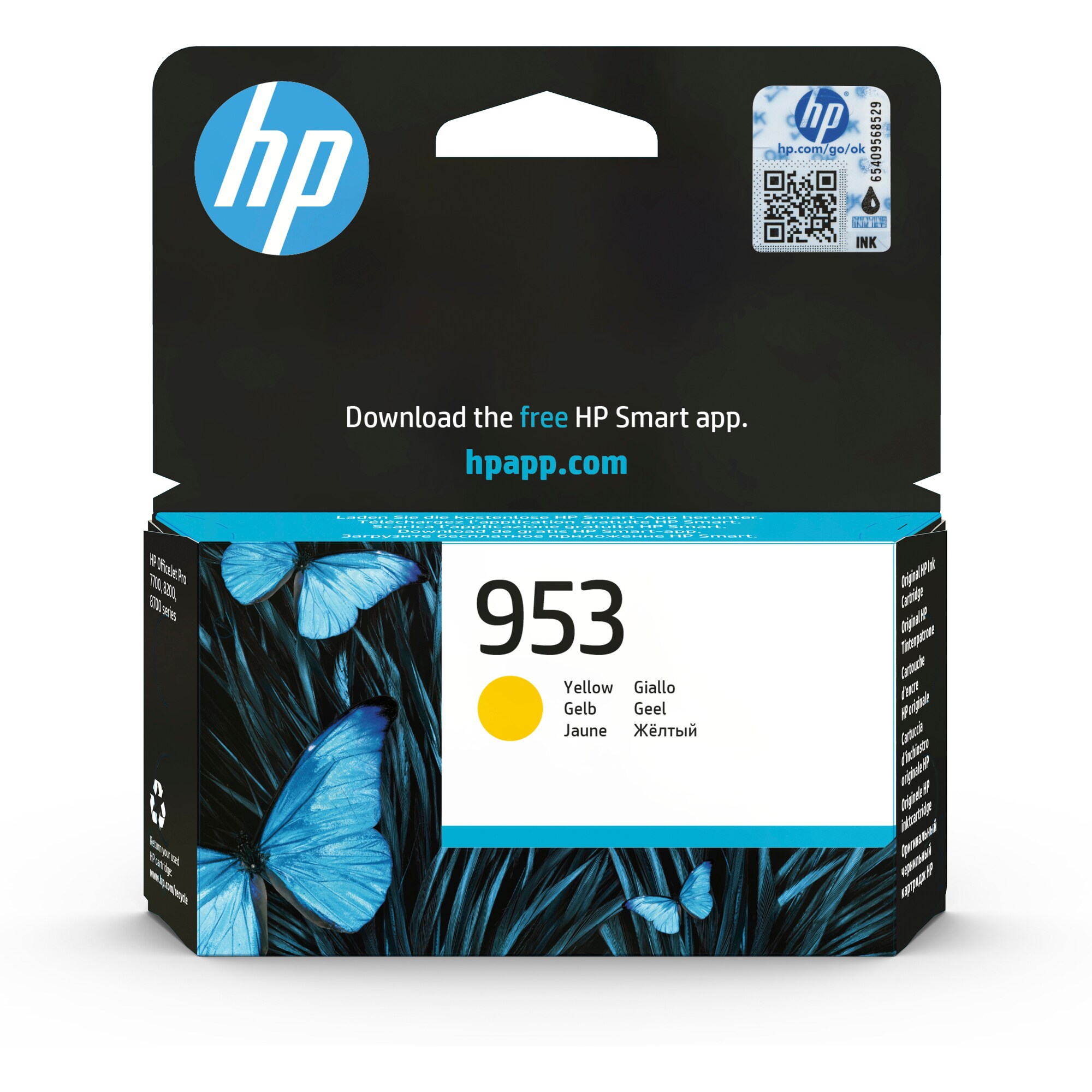 HP 953 Yellow Original Ink Cartridge (F6U14AE#BGY)