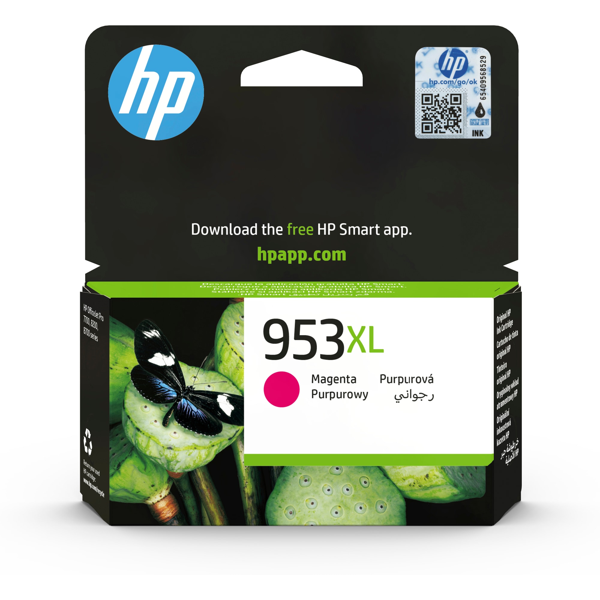 HP 953XL High Yield Magenta Original Ink Cartridge (F6U17AE#BGY)