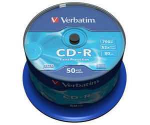 VERBATIM CD-R(50-Pack)Spindle/Extra Protection/DL/52x/700MB (43351)