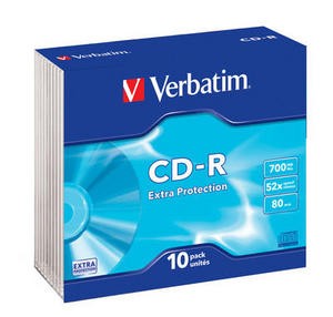 VERBATIM CD-R(10-Pack)Slim/ExtraProtection/DL/52x/700MB (43415)