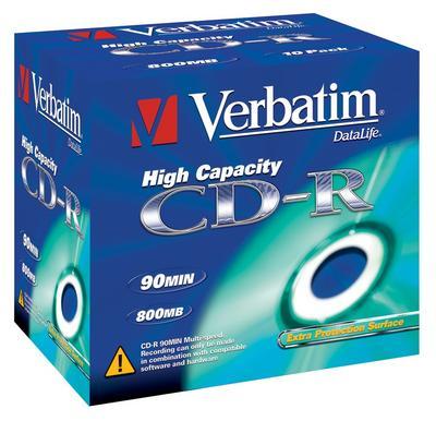 VERBATIM CD-R(10-Pack)Jewel/EP/DL/40x/90min/800MB (43428)