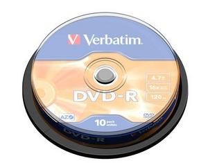 VERBATIM DVD-R(10-Pack)Spindle/General Retail/16x/4.7GB (43523)