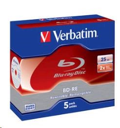 VERBATIM BD-RE(5-pack)Blu-Ray/Jewel/2x/25GB (43615)