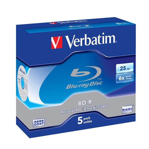 VERBATIM BD-R SL(5-pack)Blu-Ray/Jewel/6x/25GB (43715)