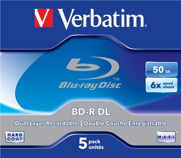 VERBATIM BD-R(5-pack)/DualLayer/Jewel/6X/50GB (43748)