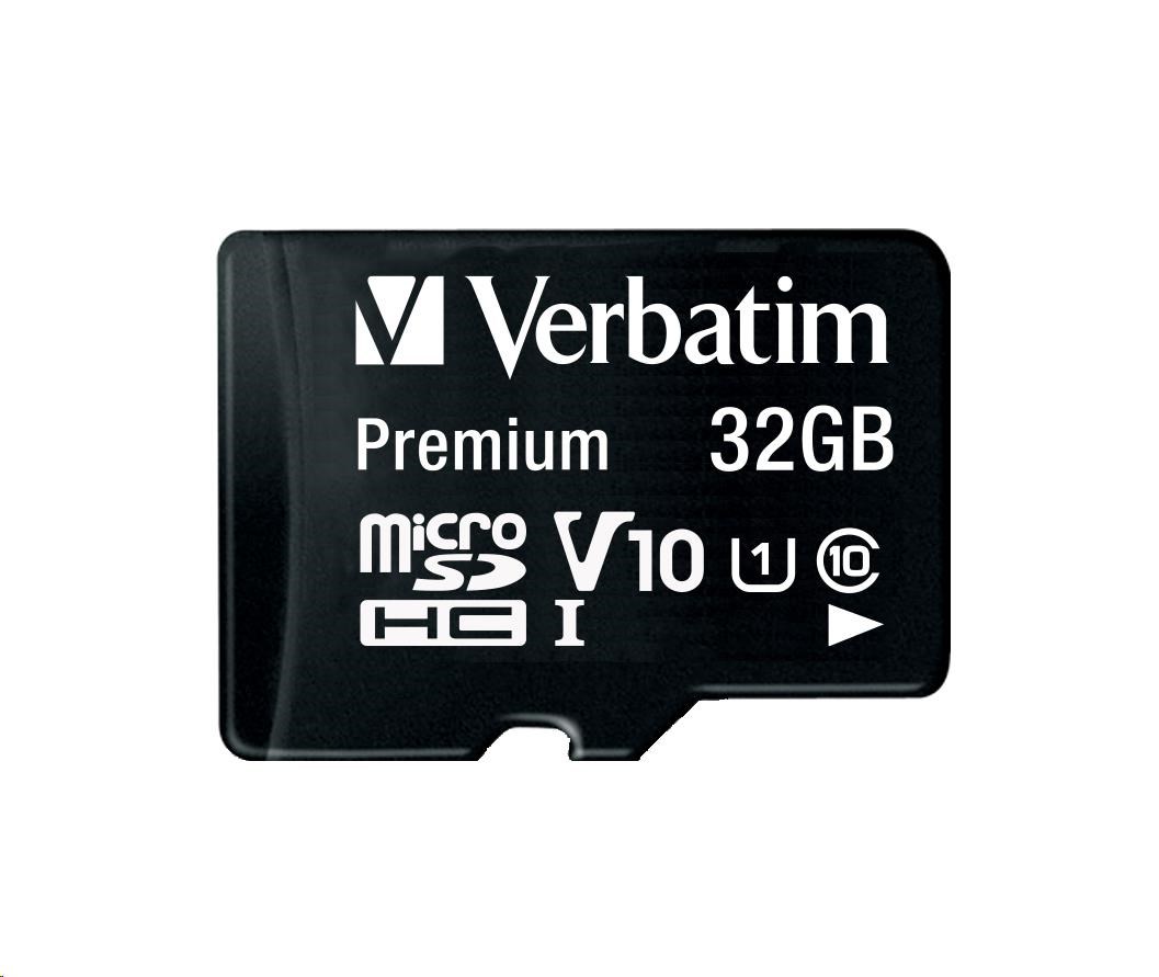 VERBATIM Premium U1 Micro SecureDigital SDHC/SDXC 32GB + SD Adaptér (44083)