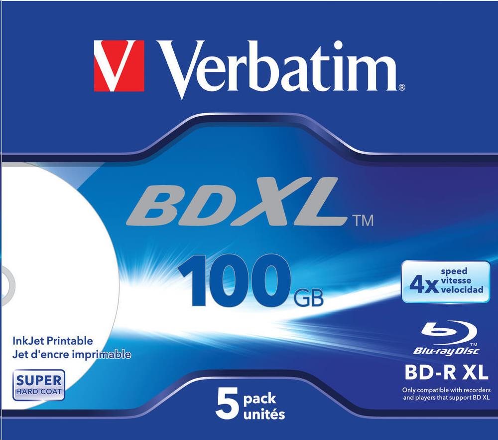 Verbatim BD-R XL 100GB 4x, jewel, 5ks (43789)