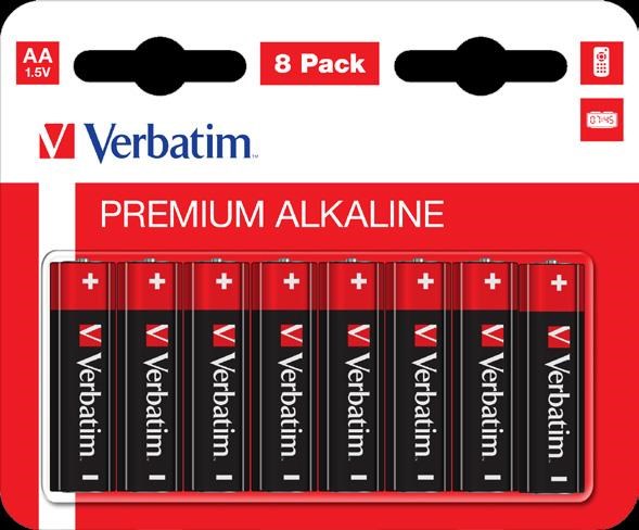 Verbatim Alkaline AA 8ks 49503