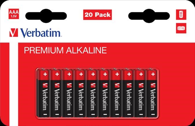 VERBATIM Alkalická Baterie AAA 20 Pack / LR03 49876