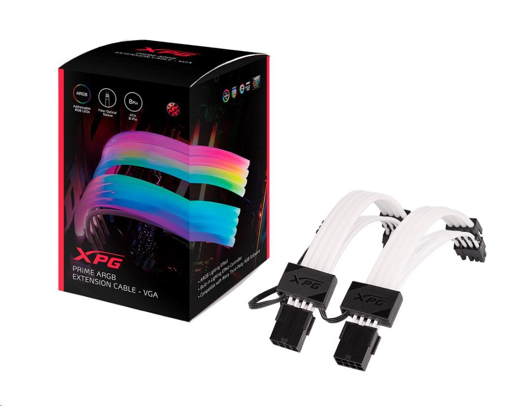 ADATA XPG Prime ARGB prodlužovací kabel  VGA, RGB chip 12x 2, 222x28x15mm ARGBEXCABLE-VGA-BKCWW