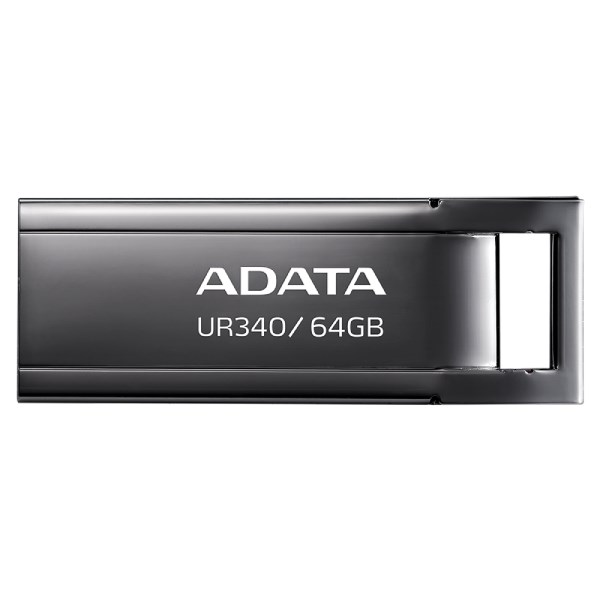 ADATA Flash Disk 64GB UR340, USB 3.2 Dash Drive, kov lesklá černá AROY-UR340-64GBK