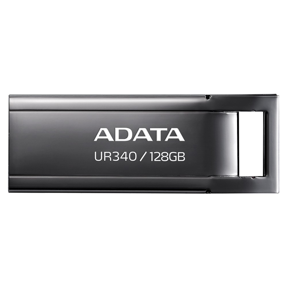 ADATA Flash Disk 128GB UR340, USB 3.2 Dash Drive, kov lesklá černá AROY-UR340-128GBK