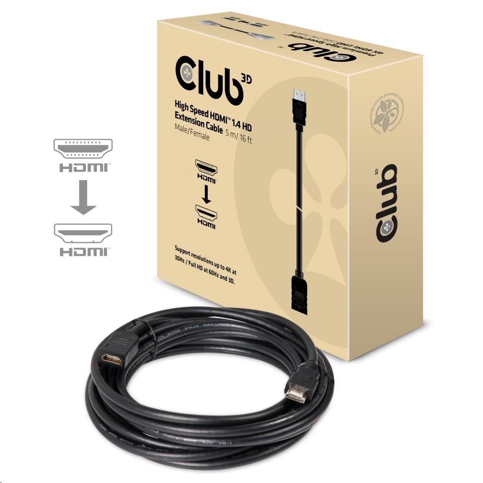 Club3D Kabel prodlužovací HDMI 1.4, 5m CAC-1320