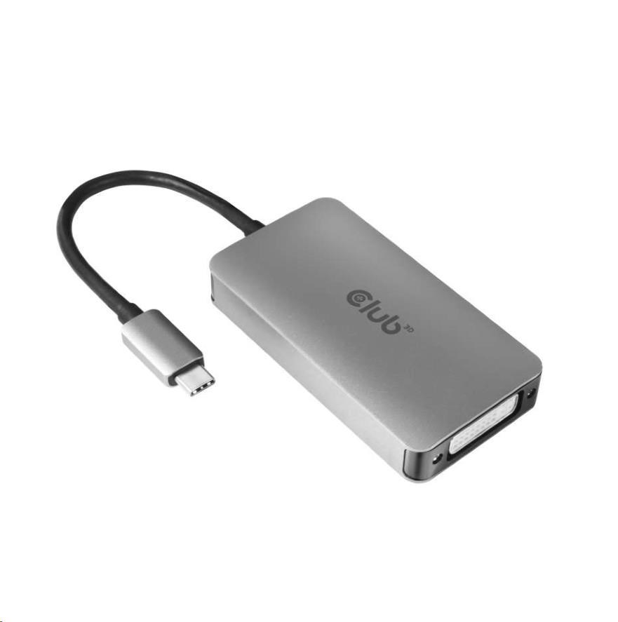 Club3D Adaptér aktivní USB Type C na DVI-I Dual Link, HDCP on CAC-1510