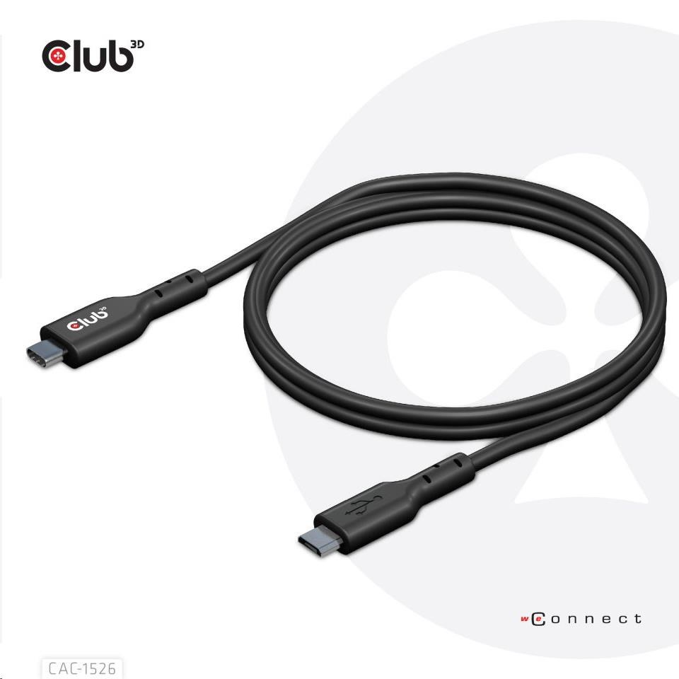 Club 3D CAC-1526 USB 3.2 Gen1 Type C na Micro USB Cable M/M, Bidirectional, 1m