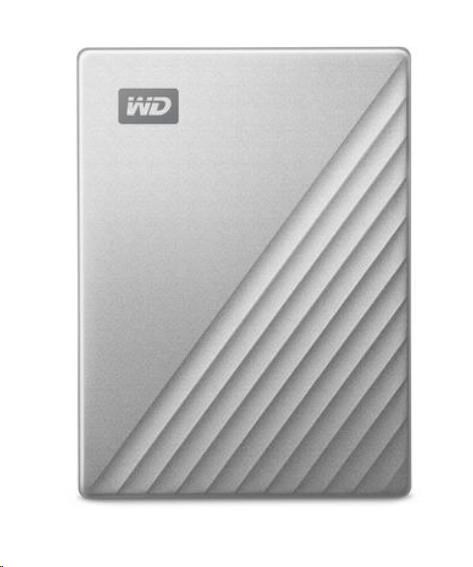 WD My Passport Ultra 4TB, Externí HDD, USB-C 3.0, stříbrná WDBFTM0040BSL-WESN