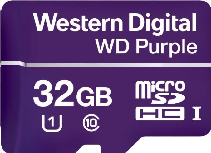 WD MicroSDHC karta 32GB Purple WDD032G1P0C Class 10, 16TBW