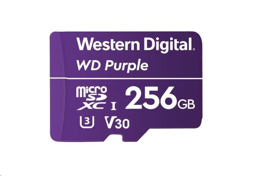 WD MicroSDXC karta 256GB Purple WDD256G1P0C Class 10 (R:100/W:60 MB/s)