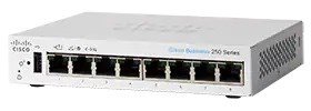 Cisco switch CBS250-8T-D, 8xGbE RJ45, fanless CBS250-8T-D-EU