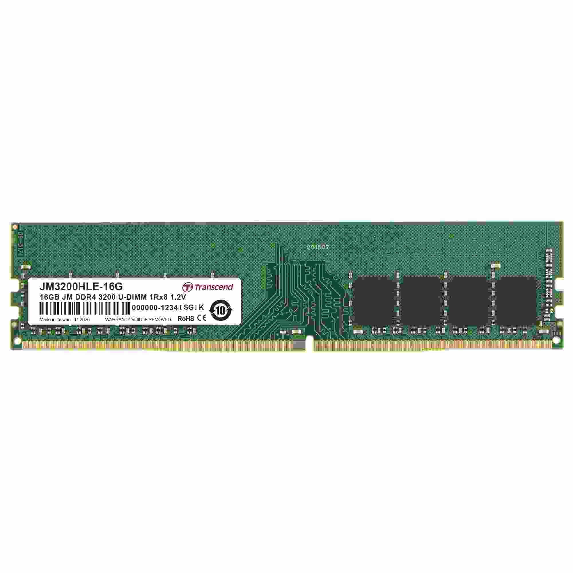 DIMM DDR4 16GB 3200Mhz TRANSCEND LONG-DIMM 1Rx8 2Gx8 CL22 1.2V JM3200HLE-16G