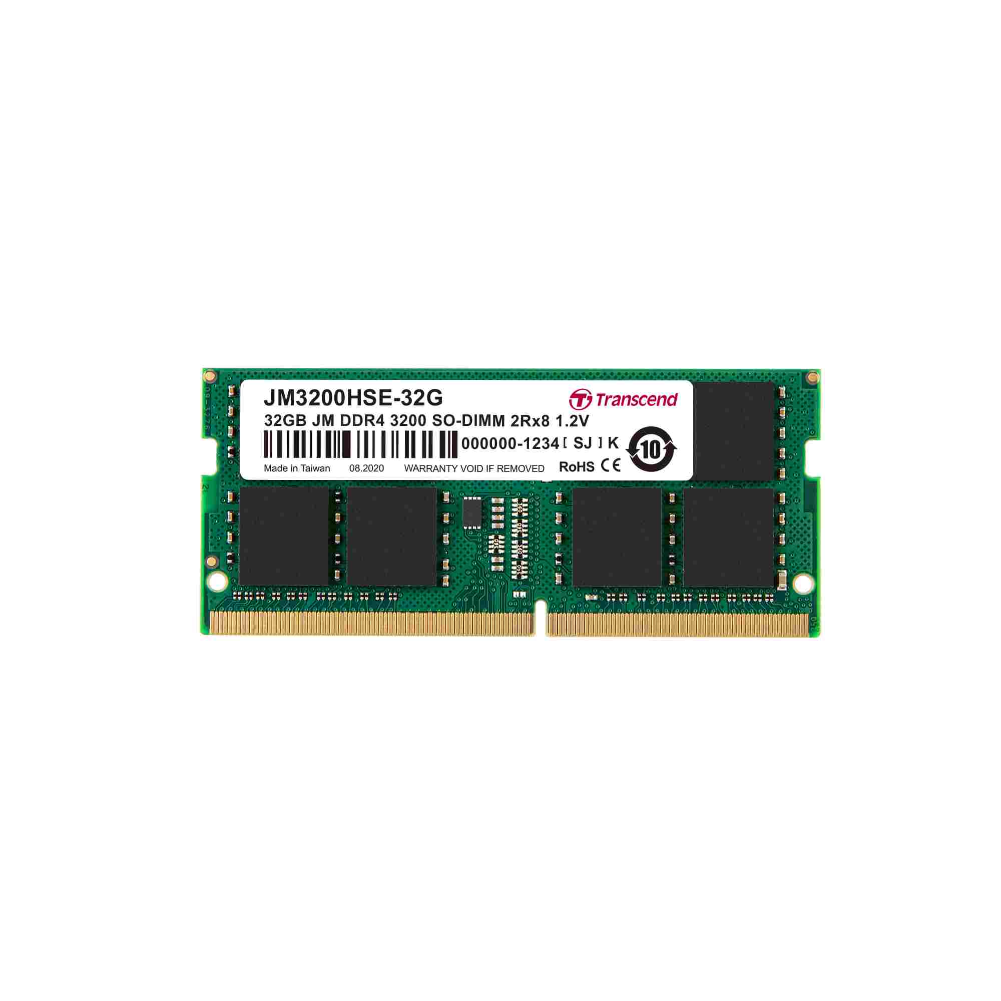 TRANSCEND SODIMM DDR4 32GB 3200MHz  2Rx8 2Gx8 CL22 1.2V JM3200HSE-32G