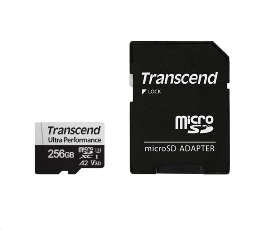 TRANSCEND MicroSDXC karta 128GB 340S, UHS-I U3 A2 Ultra Performace 160/125 MB/s TS128GUSD340S