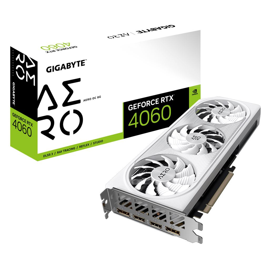 GIGABYTE VGA NVIDIA GeForce RTX 4060 AERO 8G OC, RTX 4060, 8GB