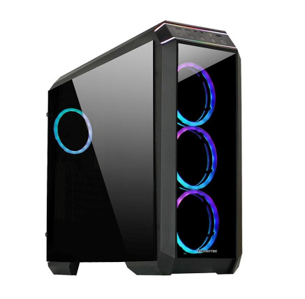 CHIEFTEC skříň STALLION II, ATX, 1x USB-C 3.2, 2x USB 3.1, 1x USB 2.0, 4x 120mm RGB Fan, černá