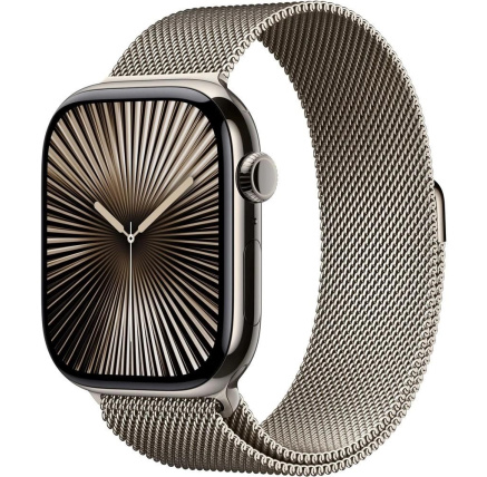 Apple Watch Series 10 GPS + Cellular 42mm Natural Titanium Case with Natural Milanese Loop