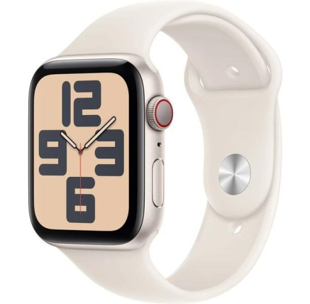 Apple Watch SE (2024) GPS + Cellular 40mm Starlight Aluminium Case with Starlight Sport Band - S/M