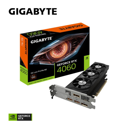 BAZAR GIGABYTE VGA NVIDIA GeForce RTX 4060 Low Profile OC 8G, 8G GDDR6, 2xDP, 2xHDMI (ROZBALENO)