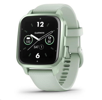 Garmin Venu Sq 2, Metallic Mint / Cool Mint silikonový řemínek, EU