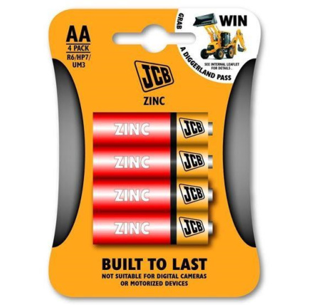 JCB zinko-chloridová baterie R06, blistr 4 ks